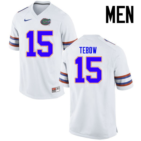 Florida Gators Men #15 Tim Tebow College Football Jerseys White